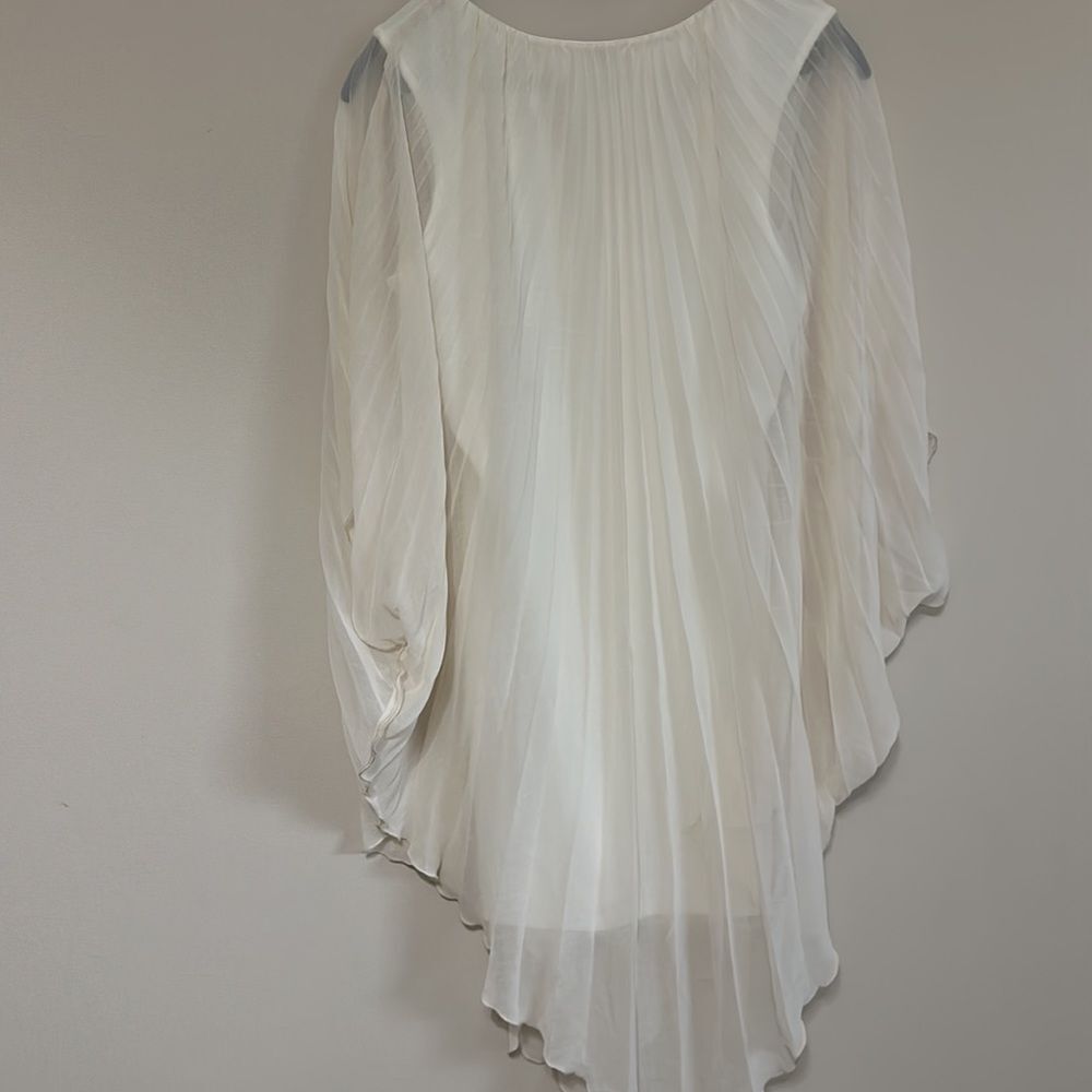 ASOS Petite Sheer Outer Pleated Style Dress - Picture 7 of 7
